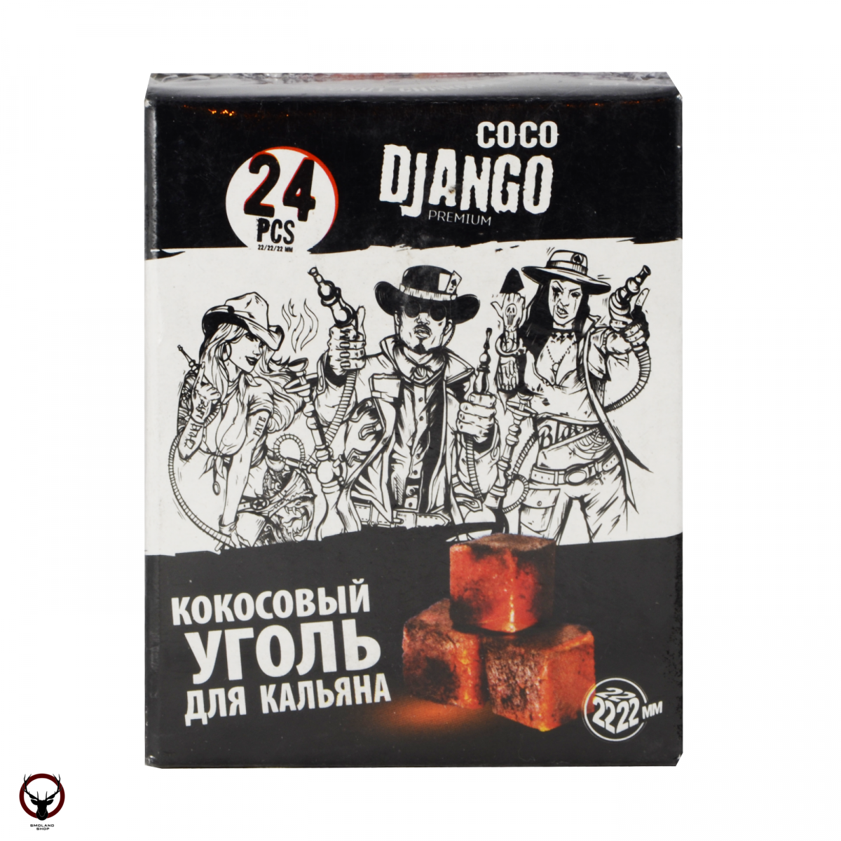 Уголь для кальяна CocoDjango (Коко Джанго) 25мм 24шт