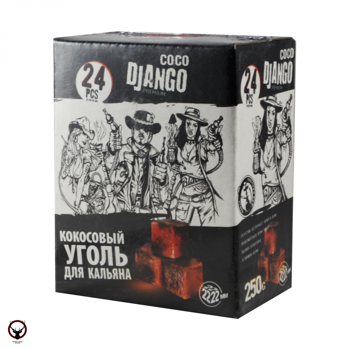 Уголь для кальяна CocoDjango (Коко Джанго) 25мм 24шт