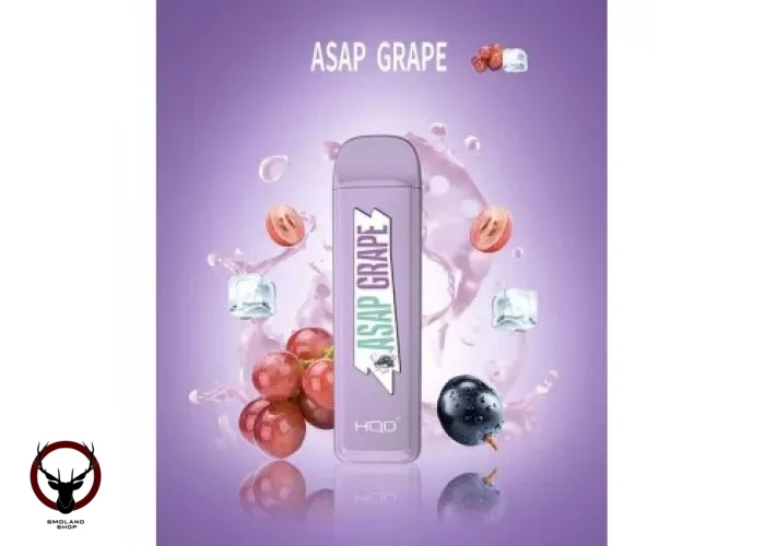 Электронная сигарета HQD Mega - Asap Grape оригинал (Сочный виноград), 1800 затяжек, 20 мг(2%)