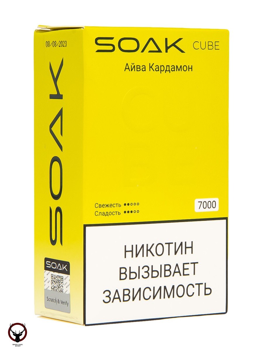 Электронная сигарета SOAK CUBE Айва Кардамон 7000 затяжек