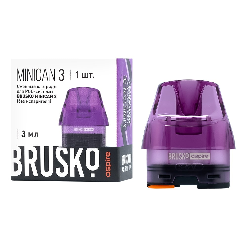 Сменный Картридж Brusko Minican 3 (без испарителя) 3 мл - Фиолетовый (1 шт)